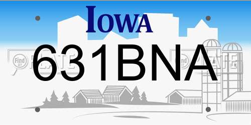 631BNA Iowa License Plate