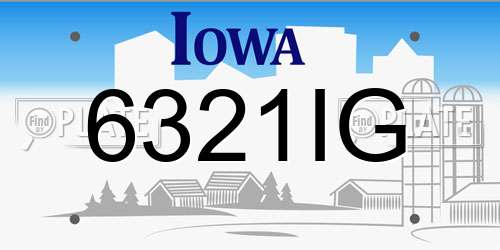 6321IG Iowa License Plate