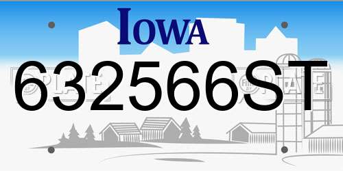 632566ST Iowa License Plate