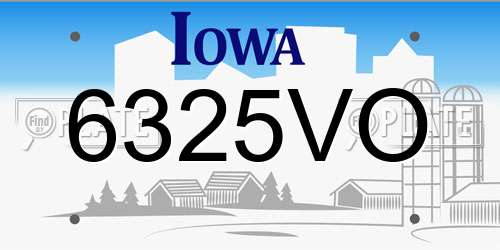 6325VO Iowa License Plate