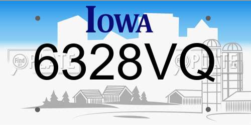 6328VQ Iowa License Plate