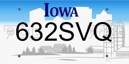 632SVQ Iowa License Plate