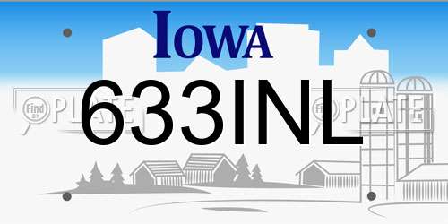 633INL Iowa License Plate