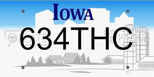 634THC Iowa License Plate