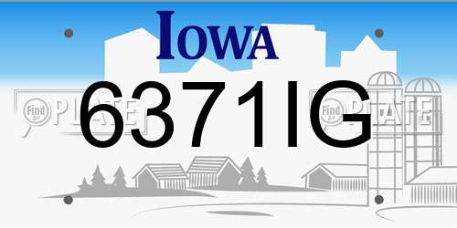 6371IG Iowa License Plate