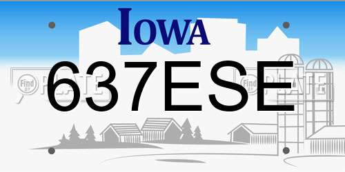 637ESE Iowa License Plate
