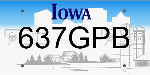 637GPB Iowa License Plate