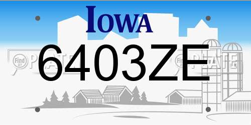 6403ZE Iowa License Plate