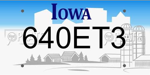640ET3 Iowa License Plate