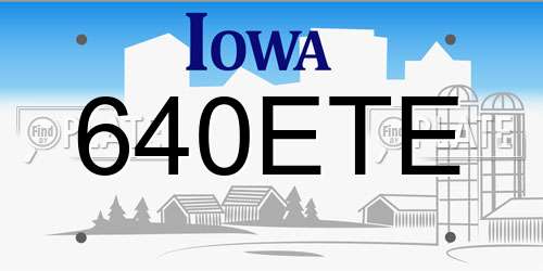 640ETE Iowa License Plate
