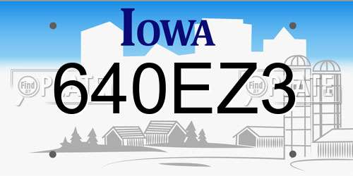 640EZ3 Iowa License Plate