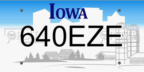 640EZE Iowa License Plate