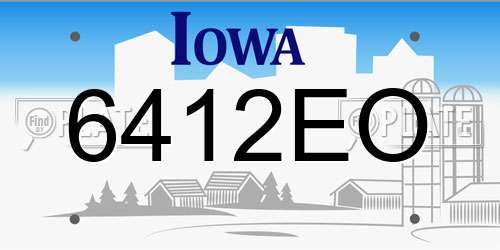 6412EO Iowa License Plate