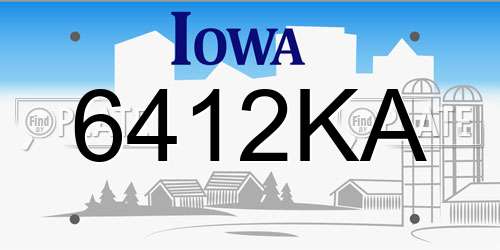 6412KA Iowa License Plate