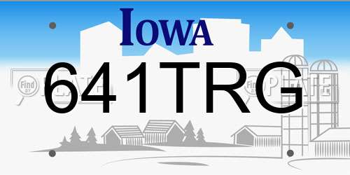 641TRG Iowa License Plate