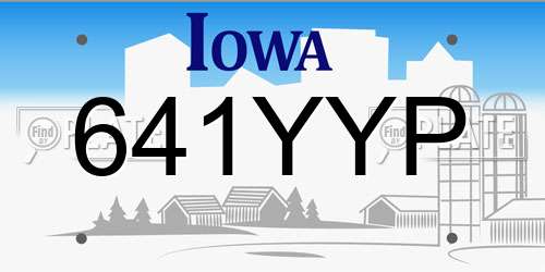 641YYP Iowa License Plate