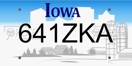 641ZKA Iowa License Plate