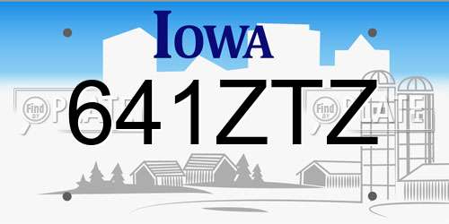 641ZTZ Iowa License Plate