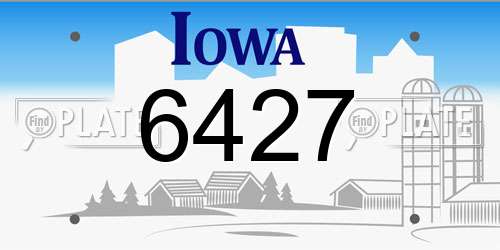 6427 Iowa License Plate