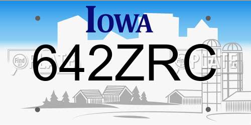 642ZRC Iowa License Plate