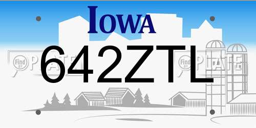 642ZTL Iowa License Plate