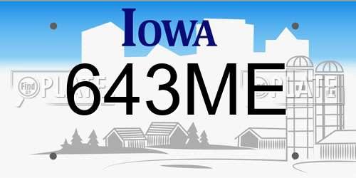 643ME Iowa License Plate