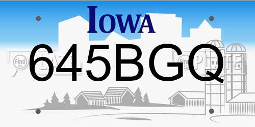 645BGQ Iowa License Plate