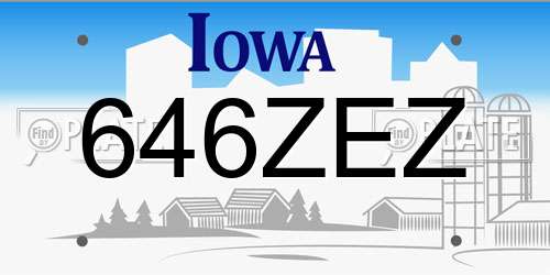 646ZEZ Iowa License Plate