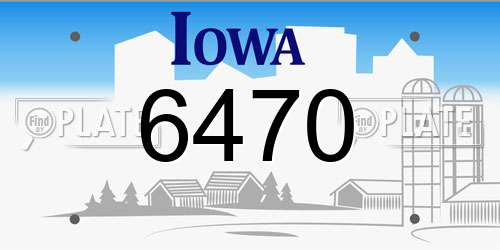 6470 Iowa License Plate