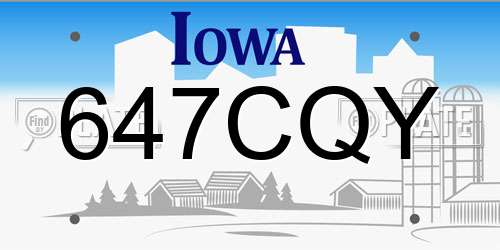 647CQY Iowa License Plate