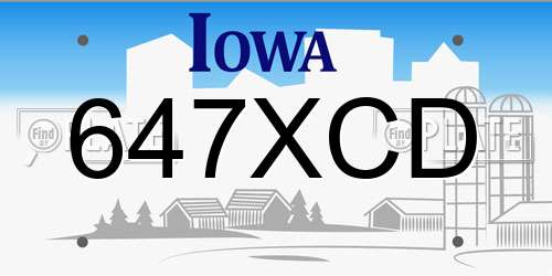 647XCD Iowa License Plate