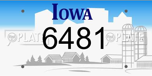 6481 Iowa License Plate