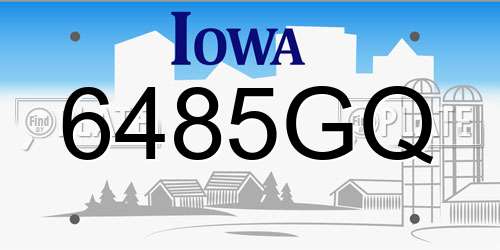 6485GQ Iowa License Plate
