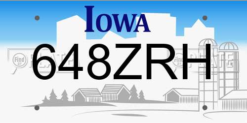 648ZRH Iowa License Plate