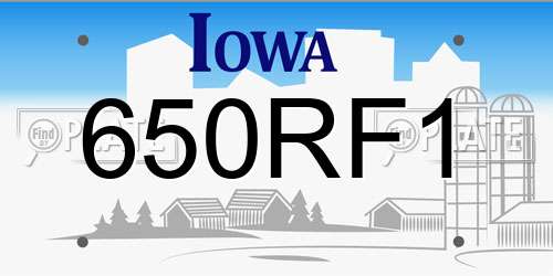 650RF1 Iowa License Plate
