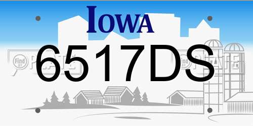 6517DS Iowa License Plate