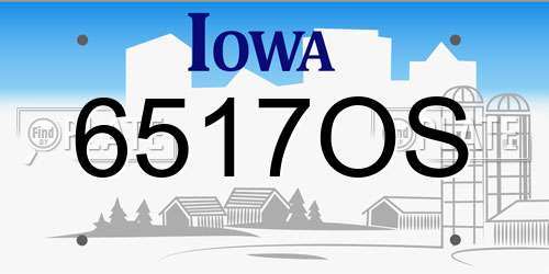 6517OS Iowa License Plate