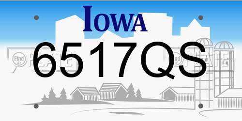 6517QS Iowa License Plate