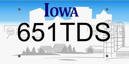 651TDS Iowa License Plate