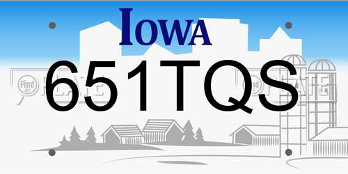 651TQS Iowa License Plate