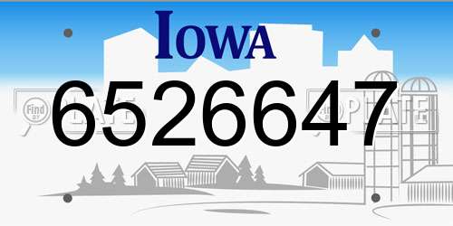 6526647 Iowa License Plate
