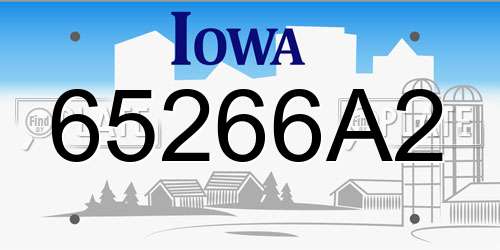 65266A2 Iowa License Plate