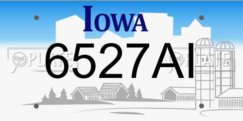 6527AI Iowa License Plate