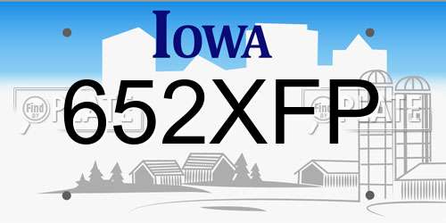652XFP Iowa License Plate