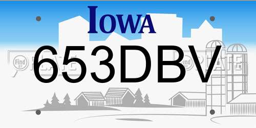 653DBV Iowa License Plate