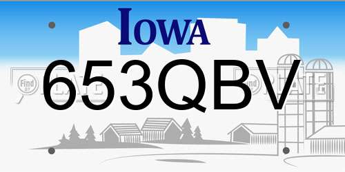 653QBV Iowa License Plate