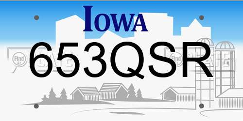 653QSR Iowa License Plate