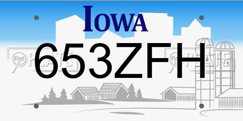 653ZFH Iowa License Plate