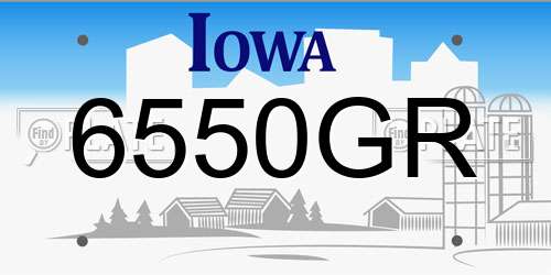6550GR Iowa License Plate