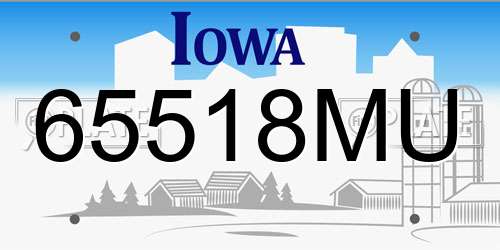 65518MU Iowa License Plate